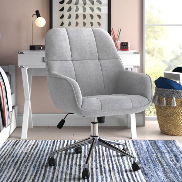 Grey suede shop desk chair